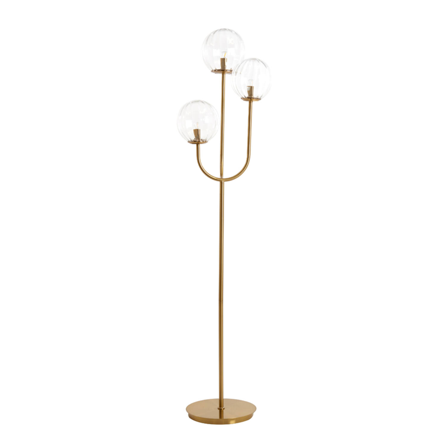 Floor lamp 3L E14 38x20x162 cm MAGDALA glass clear+gold