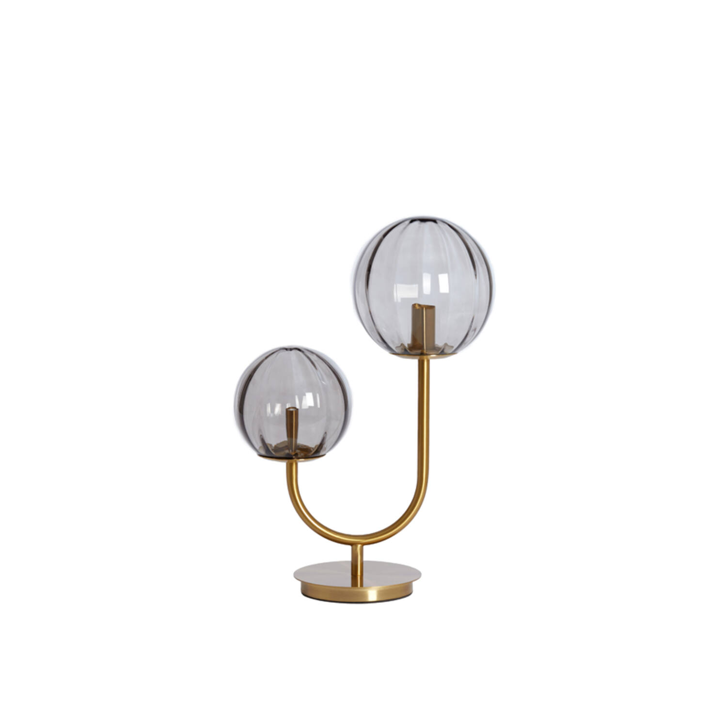 Table lamp 2L 33x18x43 cm MAGDALA glass light grey+gold