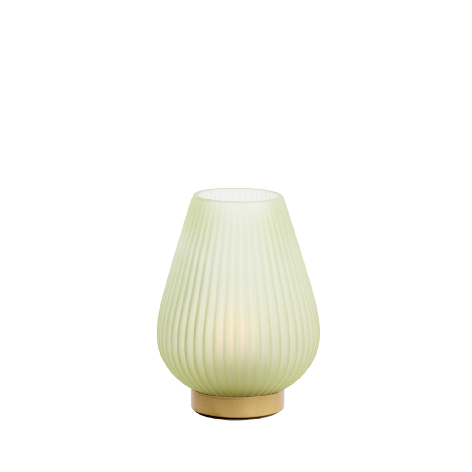 Table lamp LED Ø14,5x19,5 cm TAJERA glass matt l green+gold