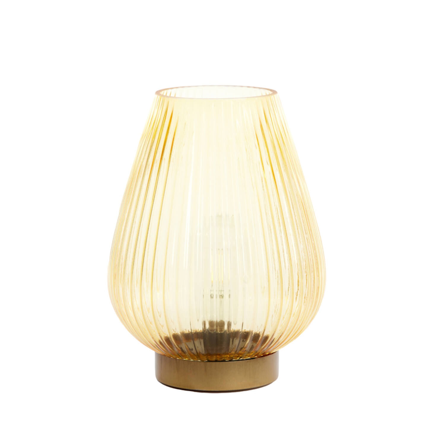 Table lamp LED Ø21x28 cm TAJERA glass ocher yellow+gold