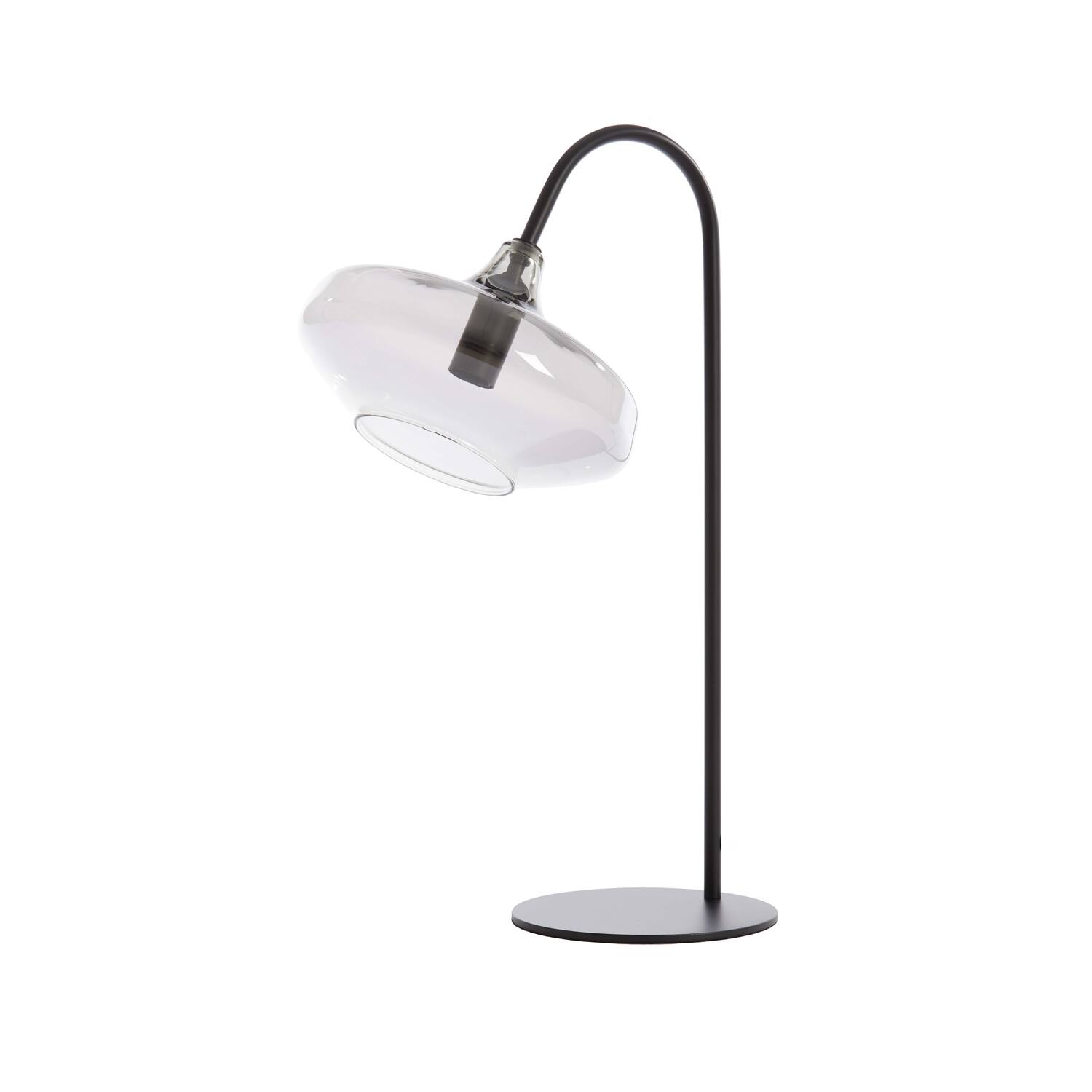 Table lamp E14 31x22x50 cm SOLNA matt black+smoked glass