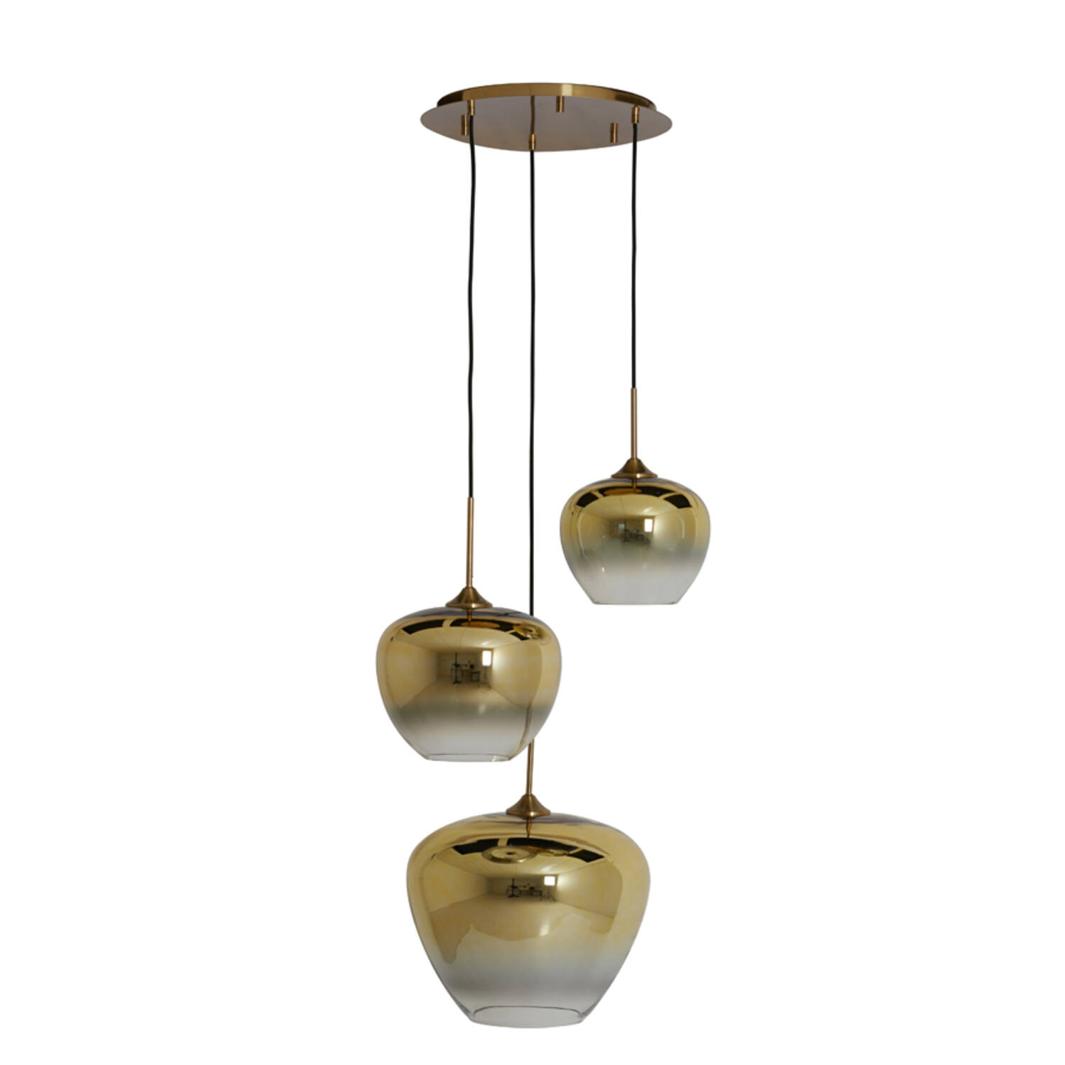 Hanging lamp 3L Ø40x160 cm MAYSON glass gold-clear+gold