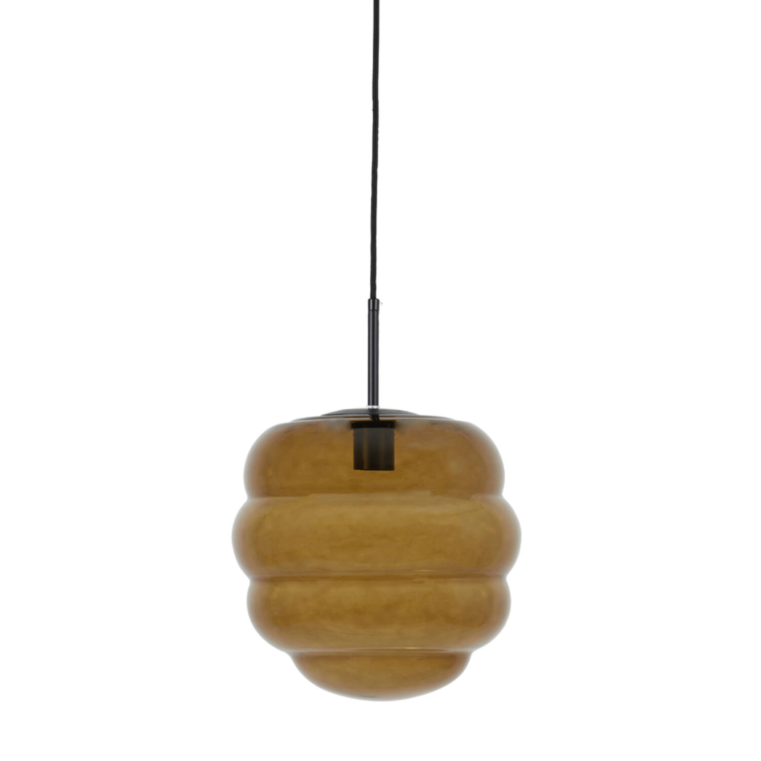 Hanging lamp Ø30x37 cm MISTY glass brown+matt black