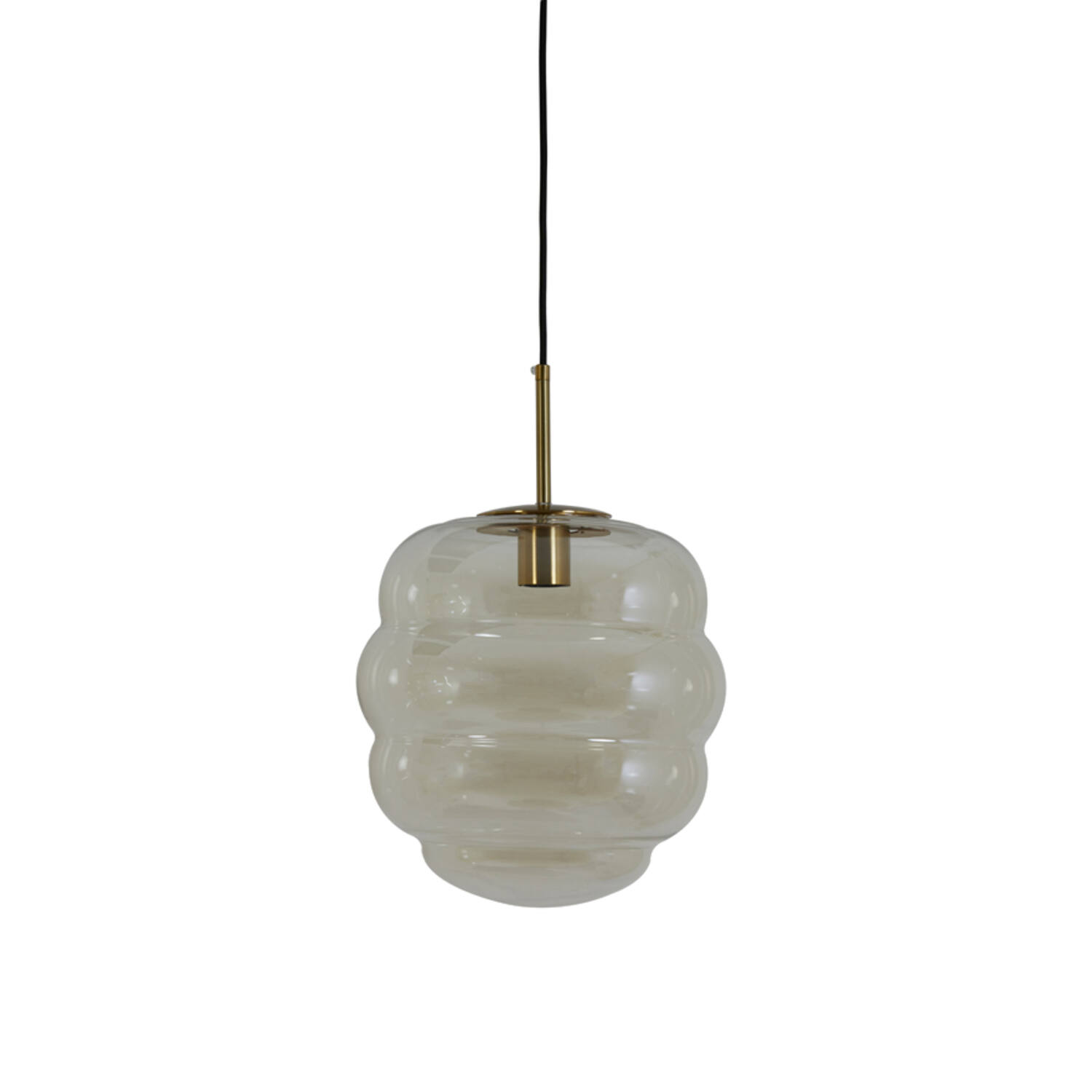 Hanging lamp Ø30x37 cm MISTY glass amber+gold