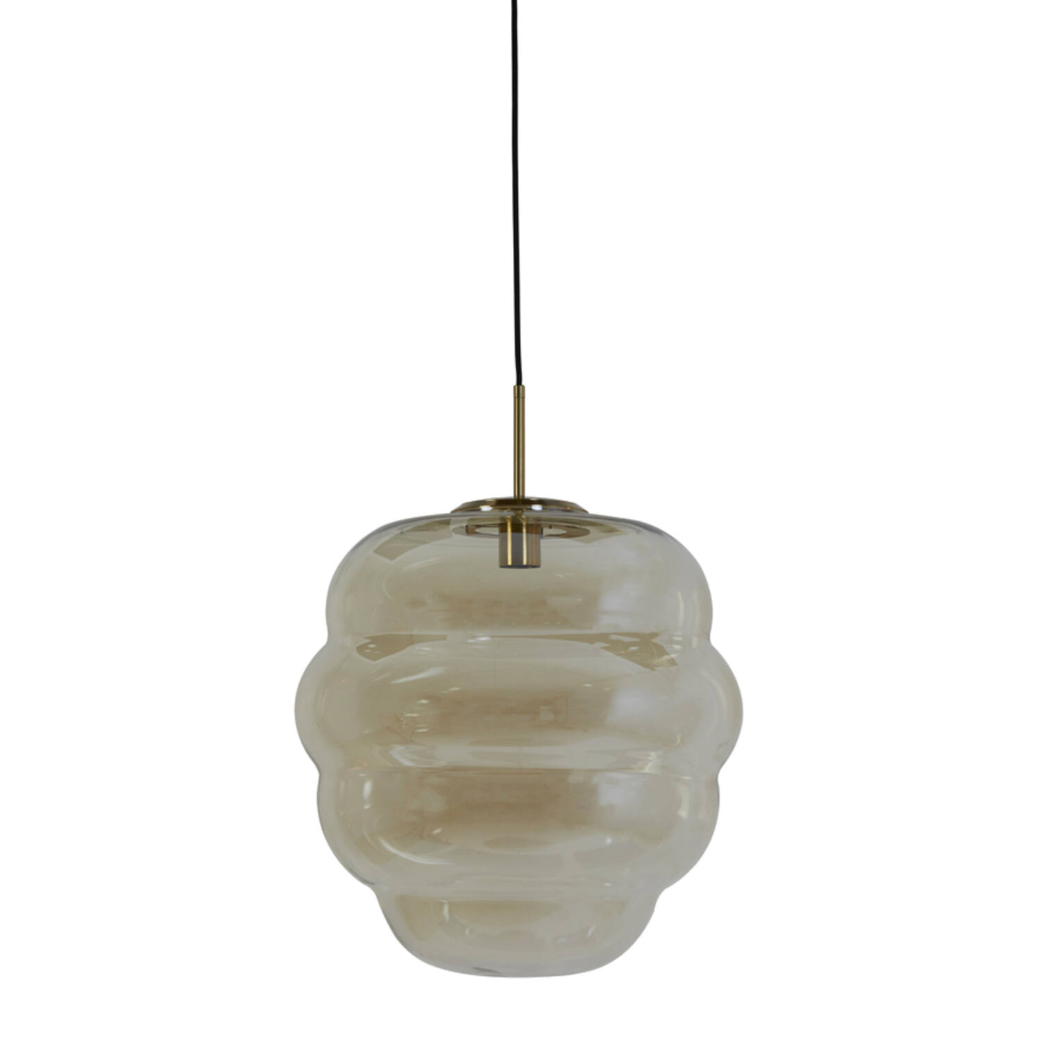 Hanging lamp Ø45x48 cm MISTY glass amber+gold