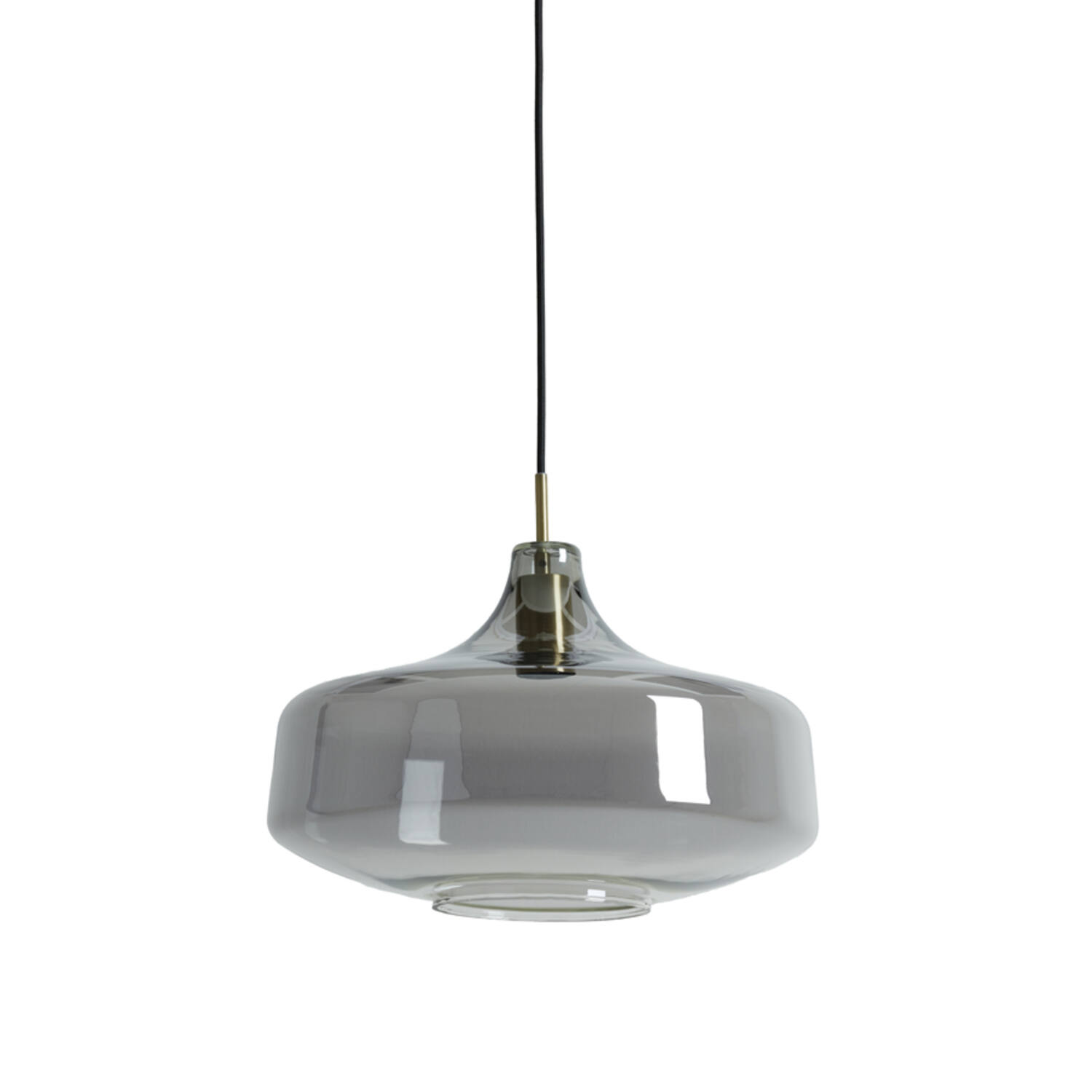 Hanging lamp Ø39,5x27 cm SOLNA antique bronze+smoked glass