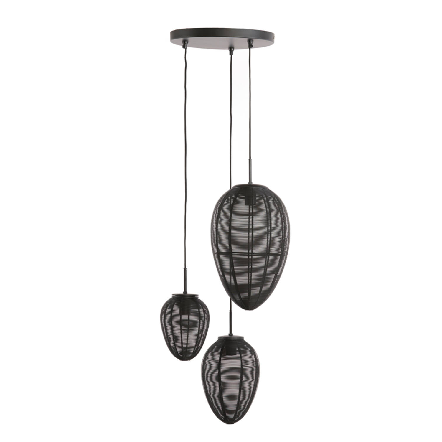 Hanging lamp 3L Ø36x97 cm YAELLE matt black