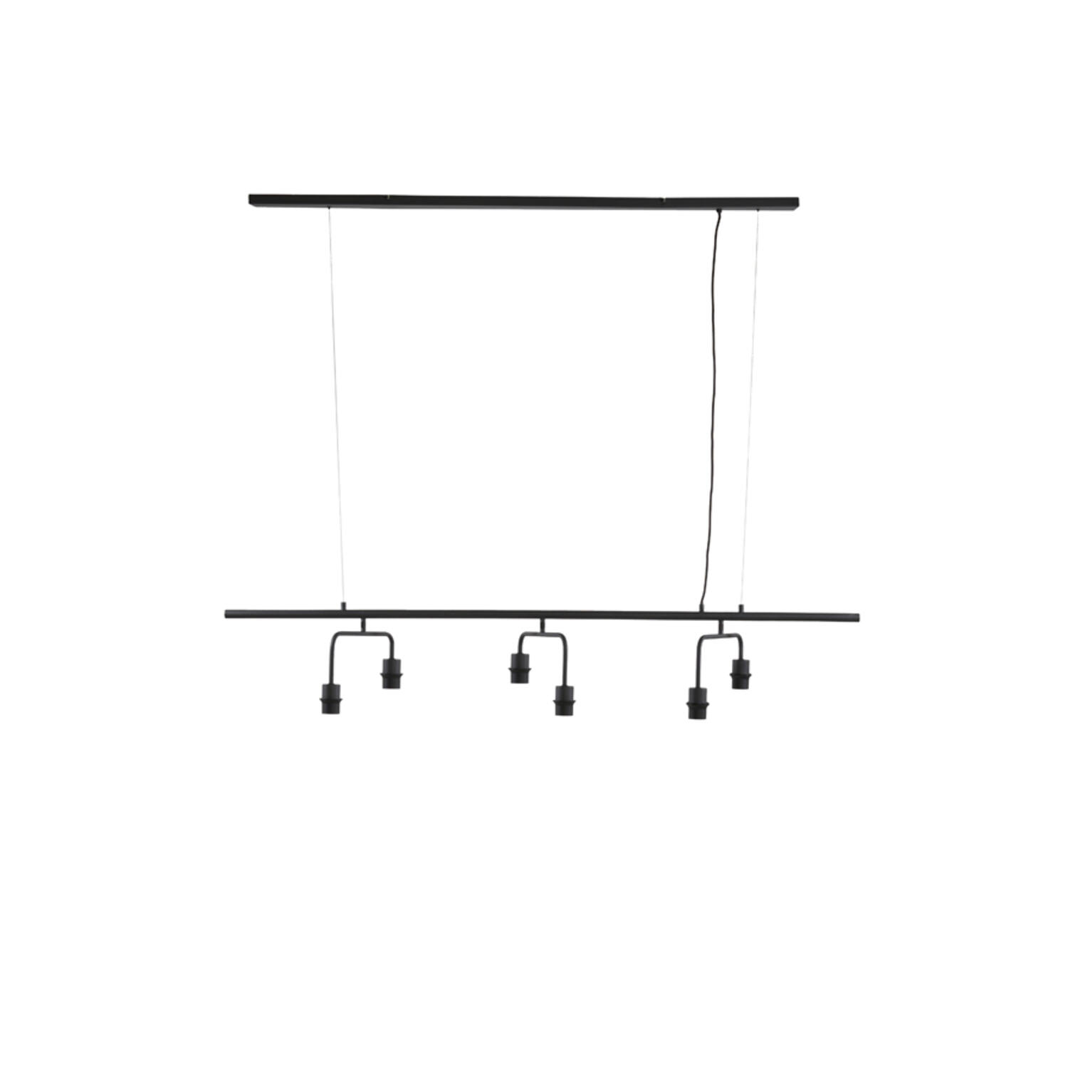 Hanging lamp 6L 160x50x25 cm EDISA matt black