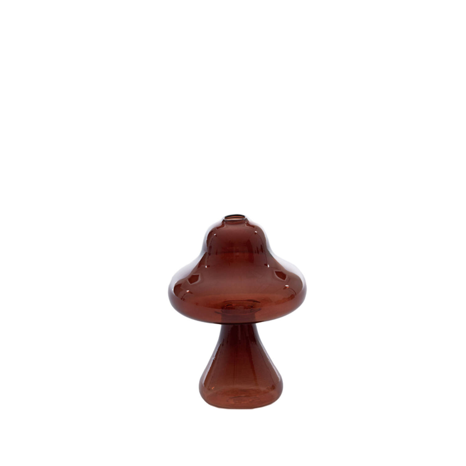 Vase Ø9x12 cm MUSHROOM glass dark brown