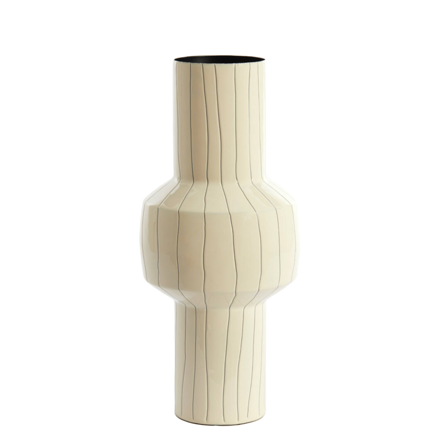 Vase deco Ø18x42 cm SENUMA shiny white+black