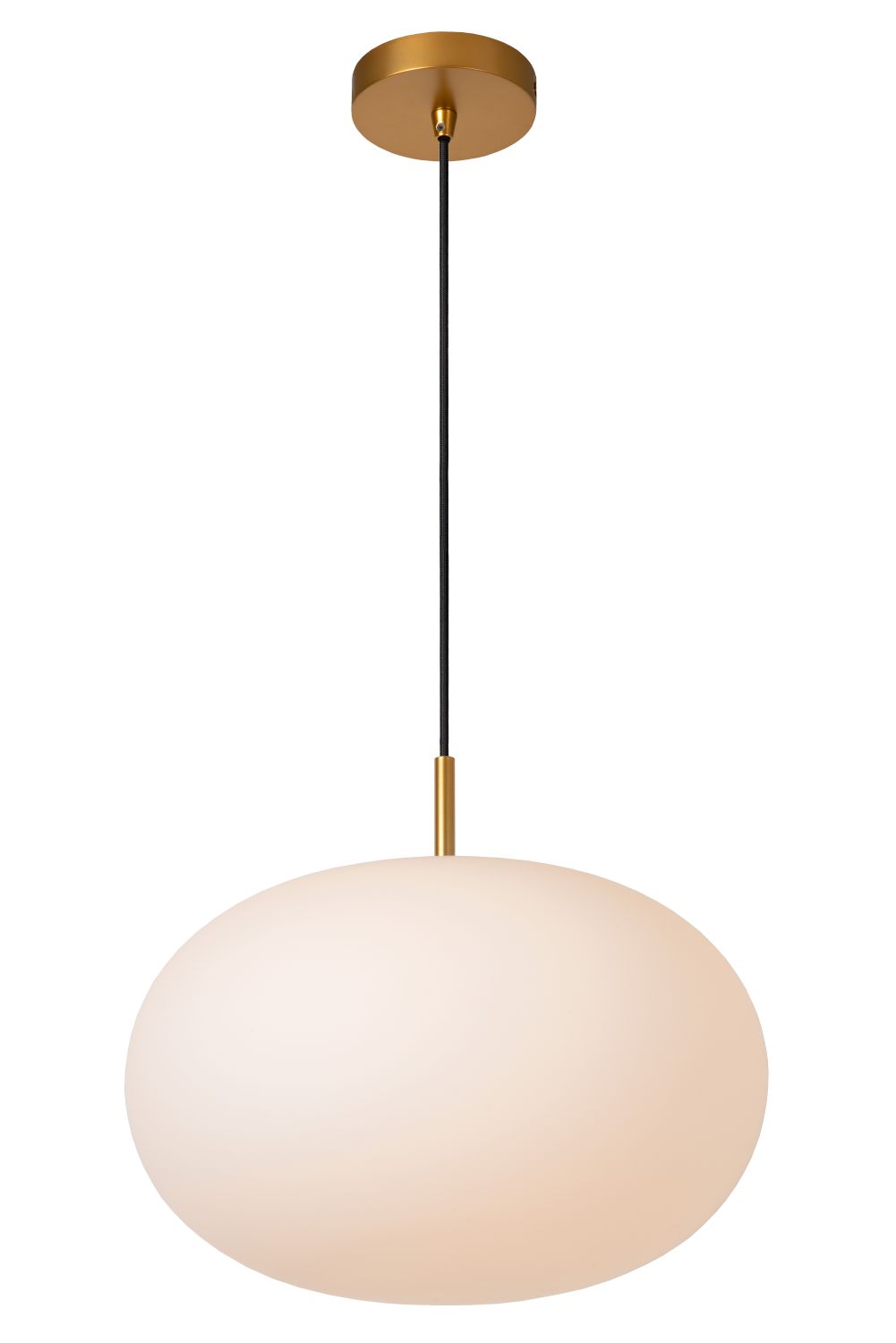 Pendant lamp Lucide ELYSEE Ø38cm, 1xE27, opal/Matt gold