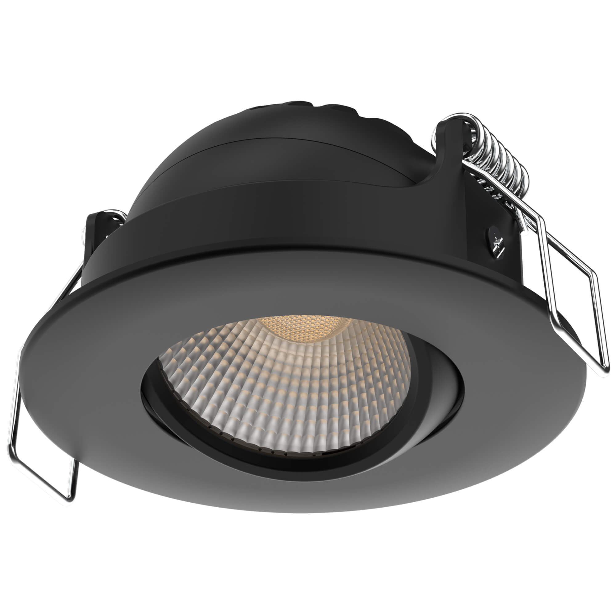 LED upotettava kattovalaisin FocusLight Lumo, 5W/7W, 3 CCT DIP-kytkin, ketjutettava, IP65/IP20, musta