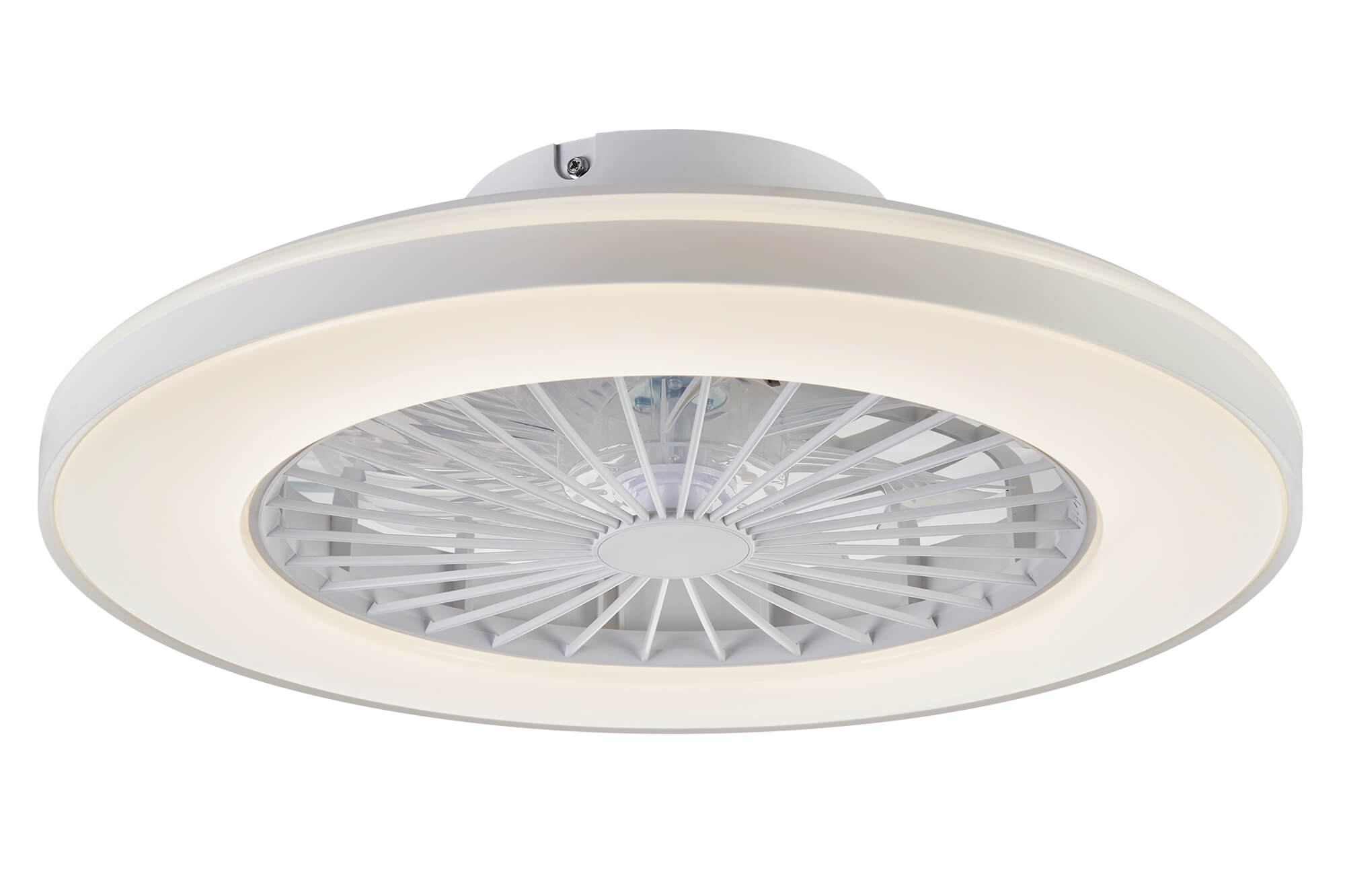 Ceiling fan lamp FocusLight Panama Led Ø50cm, 40W, CCT, 15W fan, incl. remote control, white