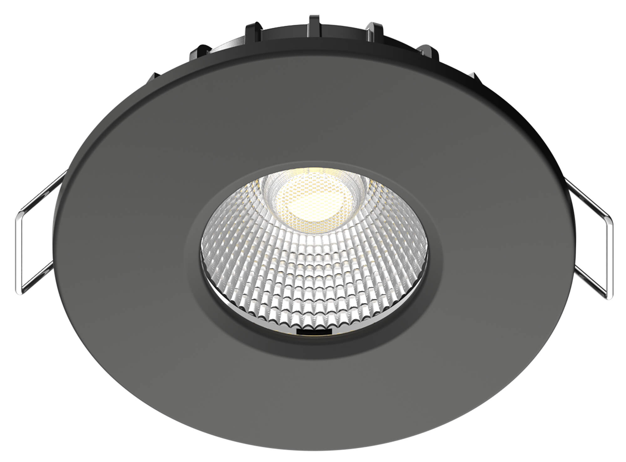 LED upotettava kattovalaisin FocusLight Halo, 6W, 3 CCT DIP-kytkin, ketjutettava, IP65/IP20, musta