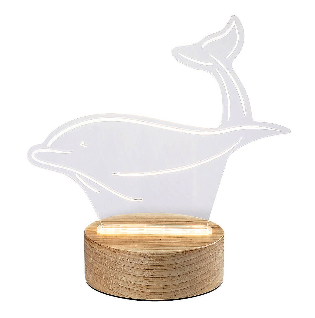 Table lamp Rabalux Akali, 2W, 50lm, wood/clear, Dolphine