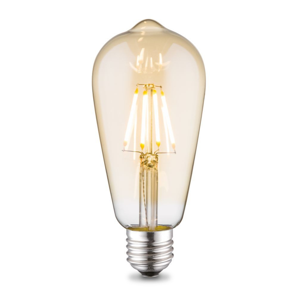 EDISON LED - Filamenttilamppu - Ø 6,4 cm - E27 - 1x4W -  2700K - Amber