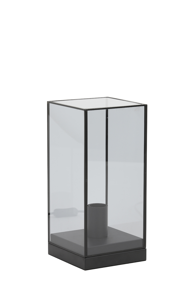 Table lamp 15x15x32,5 cm ASKJER matt black+smoked glass