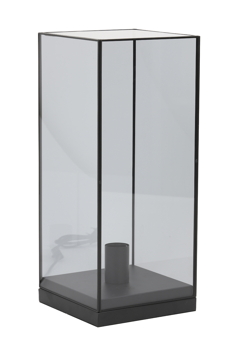 Table lamp 20x20x47,5 cm ASKJER matt black+smoked glass