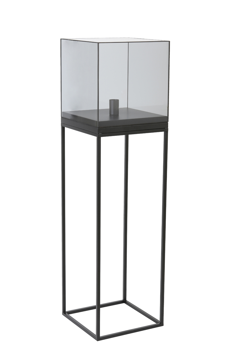 Floor lamp 35x35x130 cm ASKJER matt black+smoked glass