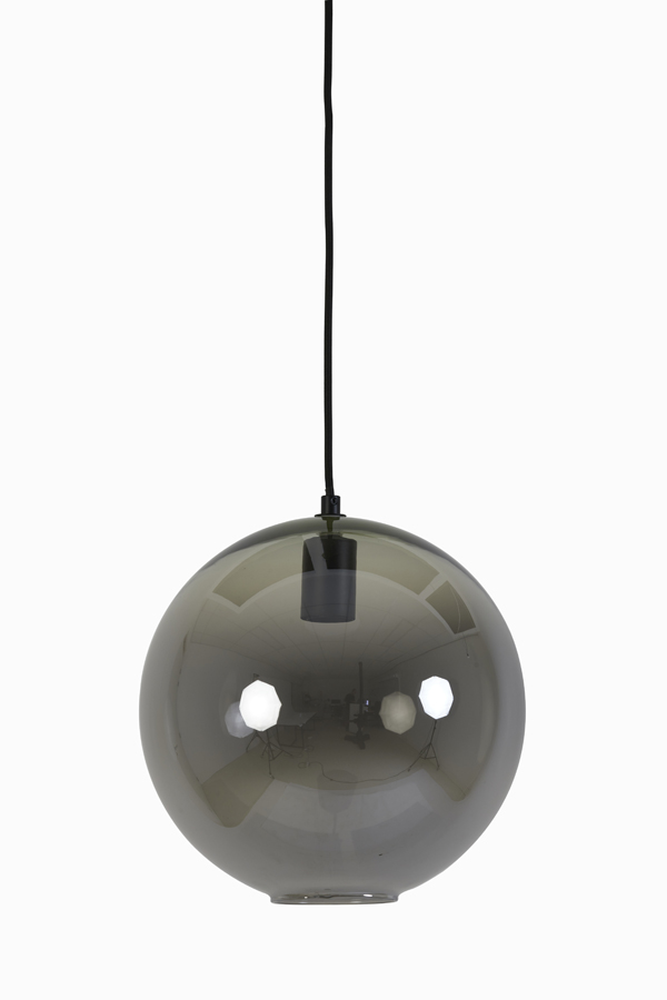 Hanging lamp Ø30x28 cm SUBAR matt black+smoked glass