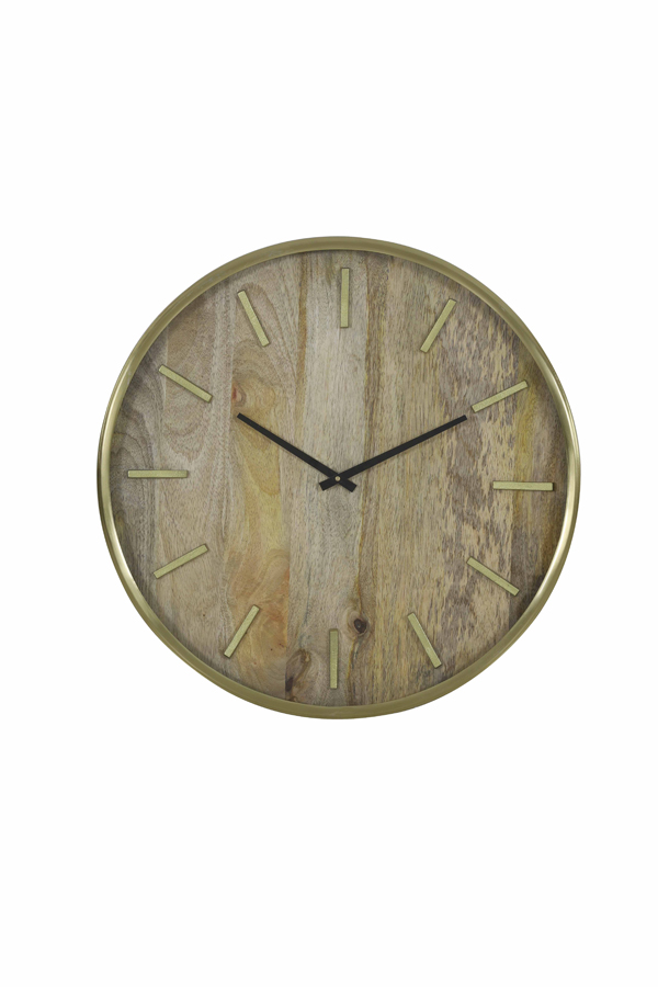 Clock Ø51 cm TIMARU wood-antique bronze